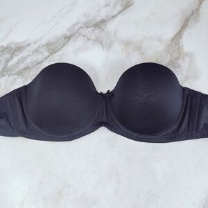 Hunkemoller Black Bodique Lightly Lined Strapless Bra, Sz 36B